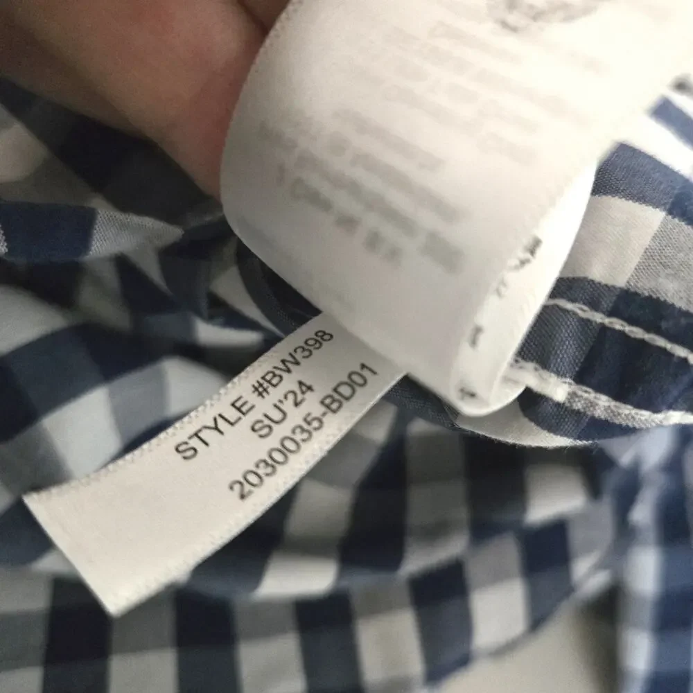 J.Crew Men's Performance Slim Untucked Gingham Button Down Shirt L
